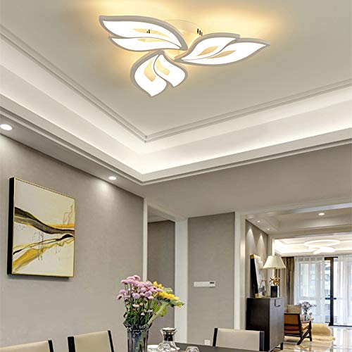 Decke Lampen LED Deckenleuchte/Deckenlampe Dimmbar Wohnzimmer Schlafzimmer Pendelleuchte Modern Blumen Design mit Fernbedienung Metall Acryl Deckenbeleuchtung Esstischlampe Esstisch Deko Büro Lampe von Lanekd