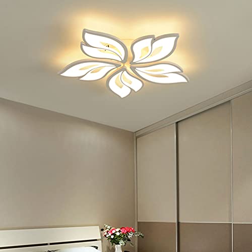 LED Deckenleuchte Dimmbar Wohn Zimmer Deko Lampe Modern Blüten Design Esstischlampe Schlafzimmer Decke Pendelleuchte Fernbedienung Acryl-Panel Esszimmerlampe Flurlampe Badezimmer Wohnungs Decken Lampe von Lanekd