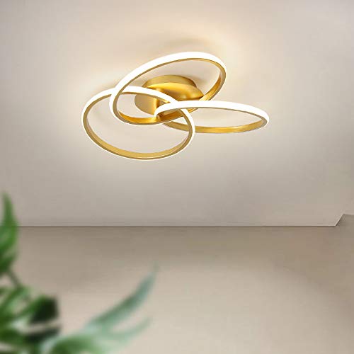 LED Deckenleuchte Modern Design 3 Rund Ring Wohnzimmer Lampen LED Schlafzimmerlampe Wohnungs Deko Decke Pendelleuchte Dimmbar mit Fernbedienung Chic Minimalismus Flur Landhaus Zimmer Badezimmer Lampe von Lanekd