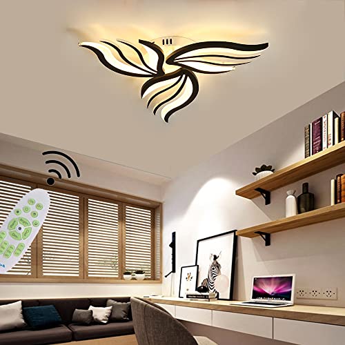 LED Deckenleuchte Modern Wohnzimmerlampe Dimmbar 3000K-6500K mit Fernbedienung Kreative Blume Design Deckenlampe Metall Acryl Lampenschirm Schlafzimmer Wohnzimmer Esszimmer Esstisch Flur Lampen von Lanekd