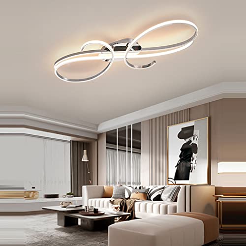 LED Deckenleuchte Wohnzimmerlampe Dimmbar Esstisch Deckenlampe Küchenlampe Modern Chrom Mit Fernbedienung 60W Blume Design Lampen für Schlafzimmer Küchen Büro Decken Leuchten von Lanekd