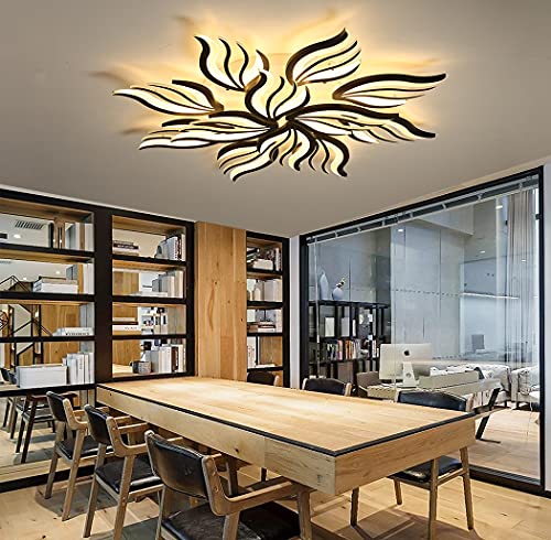 LED Deckenleuchte Wohnzimmerlampe Moderne Dimmbare Schlafzimmer Blume Deckenlampe Mit Fernbedienung Esszimmer Esstisch Hängend Lampe Für Landhaus Küchen Badezimmer Innen Designer Pendelleuchte von Lanekd