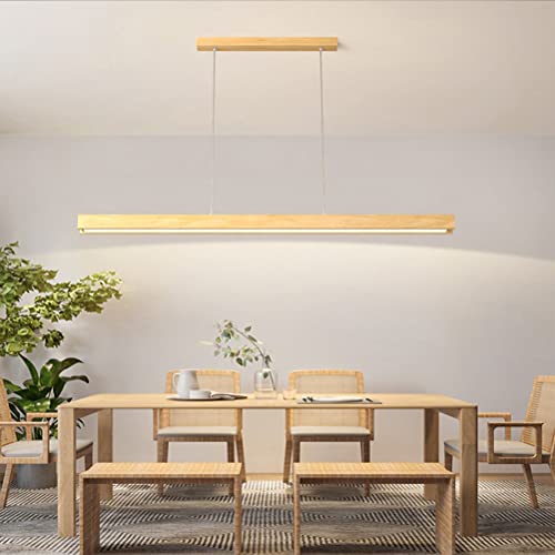 LED Holz Pendelleuchte Esstisch Esszimmerlampe Küche Lampen Dimmbar Hängelampe Hängeleuchte mit Fernbedienung Wohnzimmer Hängend Leuchte Moderne Kronleuchter Büro Decken Esszimmer Lampe von Lanekd