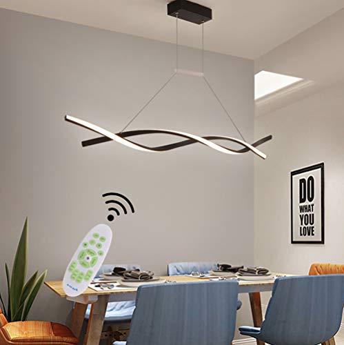 LED Pendelleuchte Esstisch Esszimmer Lampen Hängelampe Moderne Dimmbar Mit Fernbedienung Hängeleuchte Wohnzimmer Küchenlampen Hängend Leuchte für Büro Couchtisch Hotel Bar Deko Decke Pendellamp L120cm von Lanekd