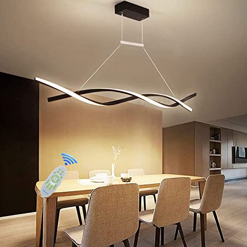 LED Pendelleuchte Esstisch Esszimmer Lampen Hängelampe Moderne Dimmbar Mit Fernbedienung Hängeleuchte Wohnzimmer Küchenlampen Hängend Leuchte für Büro Couchtisch Hotel Bar Deko Decke Pendellamp L80cm von Lanekd