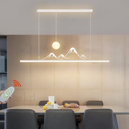 LED Pendelleuchte Esstisch Esstischlampe Modern Hängelampe 60W Dimmbar Esszimmer Küchen Hängend Lampe Bergform mit Mondlampe Hängeleuchte Höhenverstellbar Wohnzimmer Büro Bar Schlafzimmer Pendellampe LED Pendelleuchte Esstisch Esstischlampe Modern Hängelampe 60W Dimmbar Esszimmer Küchen Hängend Lampe Bergform mit Mondlampe Hängeleuchte Höhenverstellbar Wohnzimmer Büro Bar Schlafzimmer Pendellampe von Lanekd