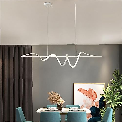 LED Pendelleuchte Esstisch Esszimmer Lampe, Dimmbare 120cm Moderne Hängeleuchte mit Fernbedienung Pendellampe Höhenverstellbar Kronleuchter für Esstisch Büro Bar Küche Leuchte von Lanekd