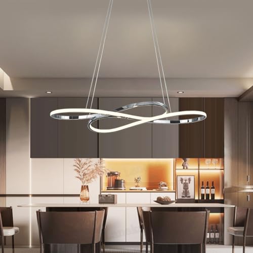 LED Pendelleuchte Esstisch Esszimmer Lampe Hängend Leuchten Dimmbar Hängelampe mit Fernbedienung Modern Wohnzimmerlampe Schlafzimmer Höhenverstellbar für Küchen Bar Café Deko Kronleuchter von Lanekd