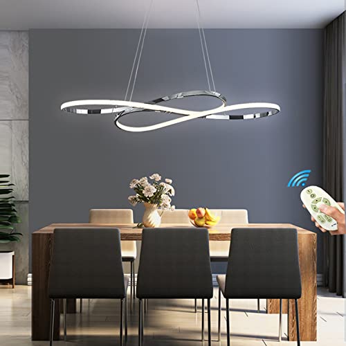 LED Pendelleuchte Esstisch Esszimmerlampe Hängelampe Dimmbar Wohnzimmer Küchen Decken Hängend Lampe Modern Design Kronleuchter Höhenverstellbar für Büro Esstischlampe mit Fernbedienung Hängeleuchte von Lanekd