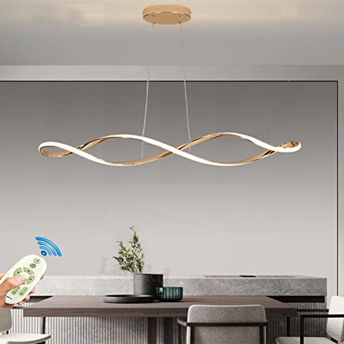 LED Pendelleuchte Esstisch Esszimmerlampe Hängelampe Dimmbar Wohnzimmer Küchen Decken Hängend Lampe Modern Design Kronleuchter Höhenverstellbar für Büro Esstischlampe mit Fernbedienung Hängeleuchte von Lanekd