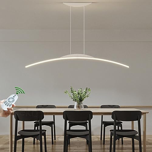 LED Pendelleuchte Esszimmerlampe Esstisch Hängelampe Dimmbar mit Fernbedienung Hängeleuchte Modern Höhenverstellbar Pendellampe für Esszimmer Küche Wohnzimmer Decken Hängend Lampe (Weiß, L150cm) von Lanekd