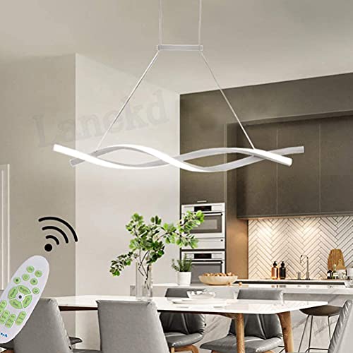 LED Pendelleuchte LED Esstisch Hängelampe Esszimmerlampe Dimmbar Wohnzimmer Kronleuchter Moderne mit Fernbedienung Decke Lampe Höhenverstellbar Deko Lampe Schlafzimmer Büro Flur Küchen Hängeleucht von Lanekd