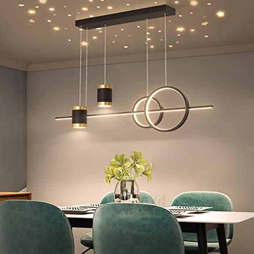 LED Pendelleuchte Schwarz Esstisch Esszimmerlampe Hängelampe Wohnzimmer Esstischlampe Hängend Lampe Höhenverstellbar Design Hängeleuchte 3000K Esszimmer Küchen Büro Deko Decke Leuchte Warmes Licht von Lanekd