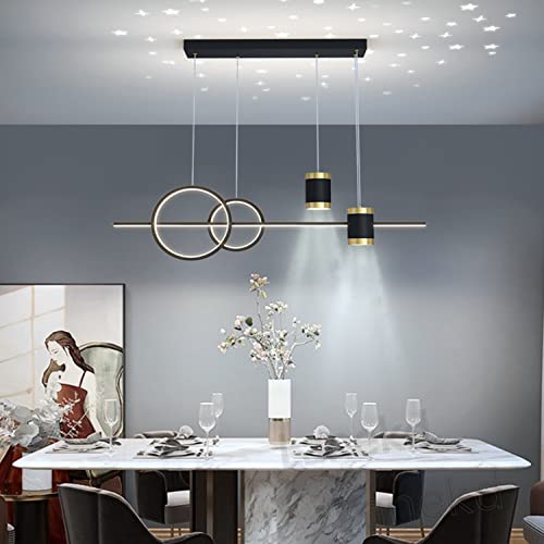 LED Pendelleuchte Schwarz Esstisch Esszimmerlampe Hängelampe Wohnzimmer Esstischlampe Hängend Lampe Modern Höhenverstellbar Hängeleuchte 6500K Esszimmer Küchen Büro Deko Decke Leuchte Weißes Licht von Lanekd