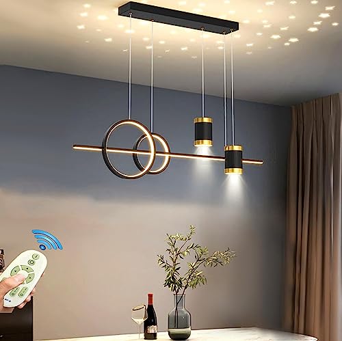 LED Pendelleuchten Esszimmerlampe Dimmbare Hängelampe Esstisch Esszimmer Lampe Hängeleuchte Moderne mit Fernbedienung Pendellampe Ring Designer Kronleuchter Wohnzimmer Küche Büro Hängend Leuchten von Lanekd