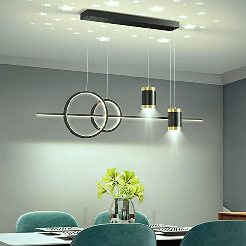 LED Pendelleuchten Esszimmerlampe Hängelampe Esstisch Esszimmer Lampe Höhenverstellbar Hängeleuchte Moderne Ring Designer mit Projektion Decke Deko Pendellampe Küchen Schlafzimmer Hängend Leuchten von Lanekd