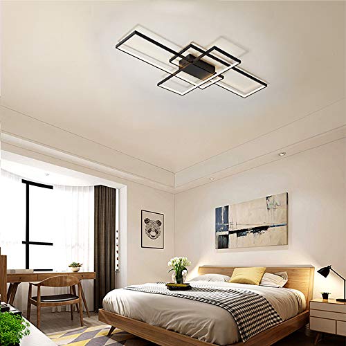 Lanekd Eckig Deckenleuchte Schlafzimmer Modern LED Dimmbar Jugendzimmer Dekolampe Platz Esszimmer Deckenlampe Chic Quadratisch Design Fernbedienung Ledlampe Für Wohnzimmer Flur Esstisch Küchen Büro von Lanekd