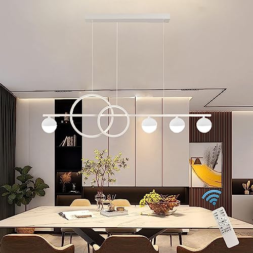 Lanekd Esstischlampe Esszimmerlampe Modern LED Pendelleuchte Dimmbar Mit Fernbedienung 95CM Hängeleuchte Schlafzimmer Decke Hängelampe Für Büro Wohnzimmer Küchen Leuchten von Lanekd