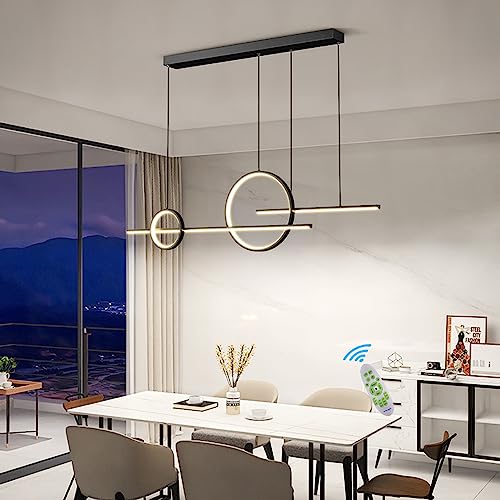 Lanekd Esszimmerlampe Pendelleuchte LED Hängelampe Dimmbar Höhenverstellbar Wohnzimmer Decken Hängeleuchte Modern Ring Design Esstisch Kronleuchter für Kinderzimmer Küchen Büro Hängend Leuchten von Lanekd