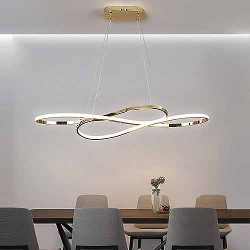 Lanekd Hängeleuchte/Pendelleuchte Rotgold Esstischlampe Esszimmer Hängelampe LED 36W Wohnzimmerlampe Moderne Höhenverstellbar Büro Küchen Arbeitszimmer Kronleuchter Warmes Licht-B von Lanekd