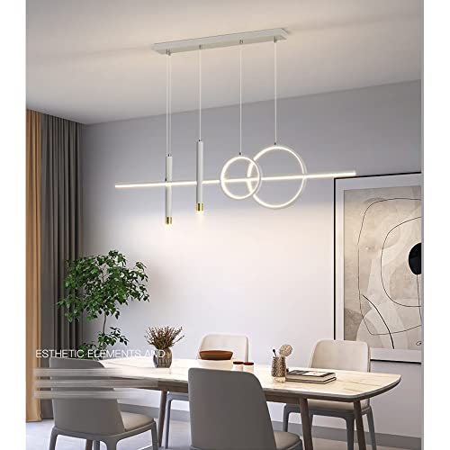 Lanekd Hängeleuchte Esszimmer Led Dimmbar Pendelleuchte Esstisch 60W mit Fernbedienung Schlafzimmer Pendellampe mit Downlight Höhenverstellbare Hängelampe für Wohnzimmer Küchen Büro Bar von Lanekd