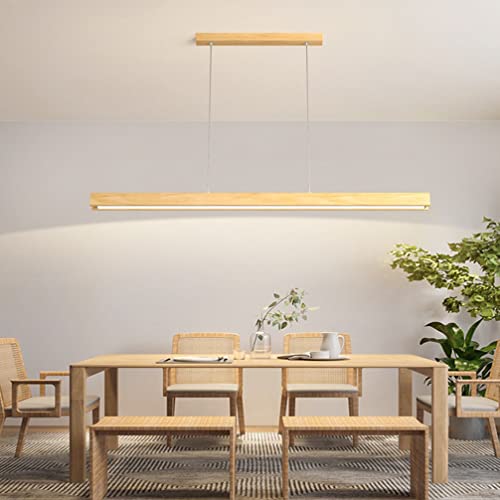 LED Pendelleuchte Esstisch Esszimmer Lampe Holz Hängelampe Dimmbar Hängeleuchte mit Fernbedienung Höhenverstellbar Küche Decke Pendant Leuchte Modern Wohnzimmer Kronleuchter Büro Hotel Deko Lampe von Lanekd