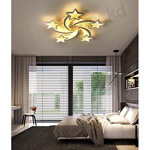 Lanekd LED Lampe Deckenleuchte Esstisch Hängelampe Schlafzimmer Wohnzimmer Deko Modern Stern Design Deckenlampe mit Fernbedienung Decke Leuchte Für Kinderzimmer Jungen Mädchen Esszimmer Warmes Licht von Lanekd