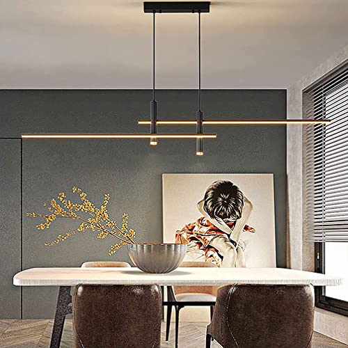 Lanekd LED Pendelleuchte Dimmbar Esstisch Esszimmer Hängelampe Moderne Küche Hängeleuchtelampen Höhenverstellbar mit Fernbedienung Wohnzimmer Hängend Kronleuchter Lampe Büro Hotel Deko Lampe von Lanekd