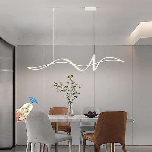 Lanekd LED Pendelleuchte Esstisch Schwarz Hängelampe Dimmbar Spiral Design Hängeleuchte Esszimmer Esstischlampe mit Fernbedienung Esszimmerlampe Pendellampe für Wohnzimmer Küche Büro Hängend Lampe von Lanekd