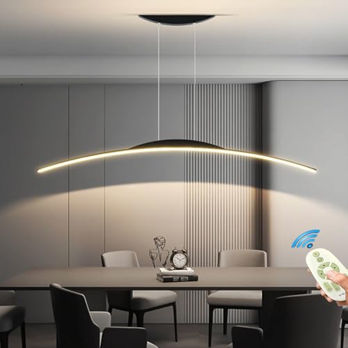Lanekd Lampe Moderne Esstischlampe LED Pendelleuchte Dimmbar, Esszimmerlampe Wohnzimmerlampe Küchenlampe Hängend Leuchte, 3000K-6500K Mit Fernbedienung Hängelampe Höhenverstellbar (Schwarz, L80cm) Lanekd Lampe Moderne Esstischlampe LED Pendelleuchte Dimmbar, Esszimmerlampe Wohnzimmerlampe Küchenlampe Hängend Leuchte, 3000K-6500K Mit Fernbedienung Hängelampe Höhenverstellbar (Schwarz, L80cm) von Lanekd