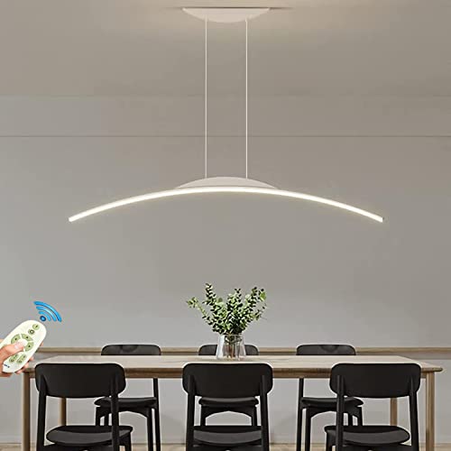 Lanekd Lampe Moderne Esstischlampe LED Pendelleuchte Dimmbar, Esszimmerlampe Wohnzimmerlampe Küchenlampe Hängend Leuchte, 3000K-6500K Mit Fernbedienung Hängelampe Höhenverstellbar Decke Hängeleuchte von Lanekd