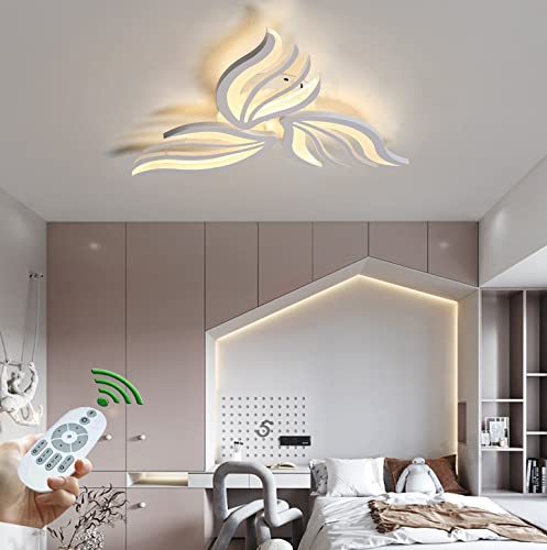 Lanekd Wohnzimmerlampe Deckenleuchte LED Wohnzimmer Schlafzimmer Lampe Deckenlampe Dimmbar mit Fernbedienung Modern Blume Design Decke Pendelleuchte Esszimmer Esstischlampe Küchen Hängend Lampen von Lanekd