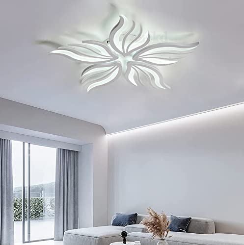 Lanekd Wohnzimmerlampe Deckenleuchte LED Wohnzimmer Schlafzimmer Lampe Deckenlampe Dimmbar mit Fernbedienung Modern Blume Design Decke Pendelleuchte Esszimmer Esstischlampe Küchen Hängend Lampen von Lanekd