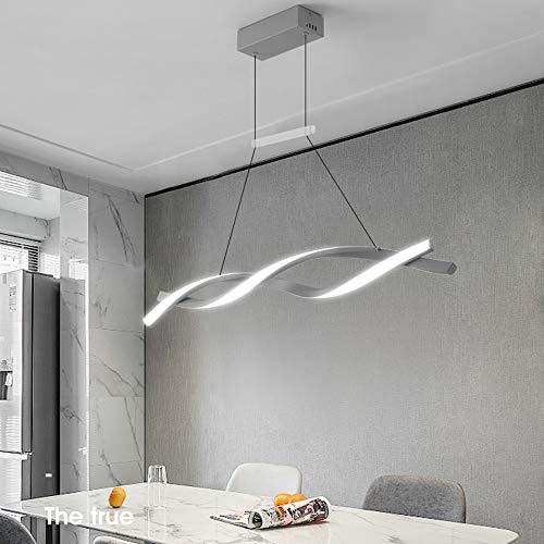 Modern Designer Esstischlampe LED Pendelleuchte Dimmbar Esszimmerlampe Wohn-Schlafzimmer Hotel Höhenverstellbar Innen Decke Hängelampe mit Fernbedienung für Studie Landhaus Zimmer Deko Hänge-Leuchten von Lanekd