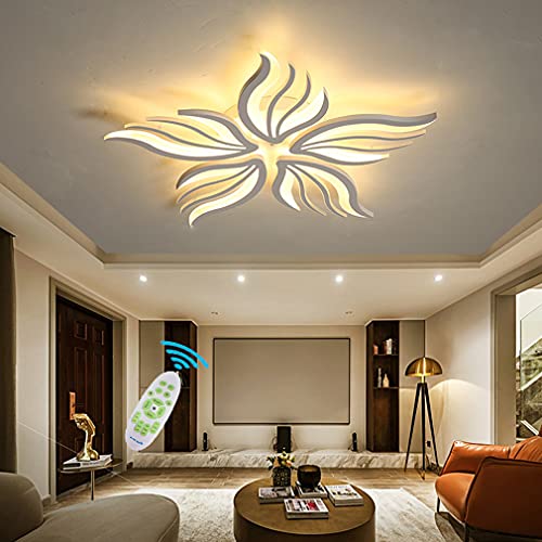 Moderne LED Schlafzimmer Deckenleuchte Dimmbar Wohnzimmerlampe Mit Fernbedienung Esszimmer Deckenlampe Esstischlampe Blume Designer Pendelleuchte für Flur Badezimme Landhaus Deko Decke Leuchten von Lanekd