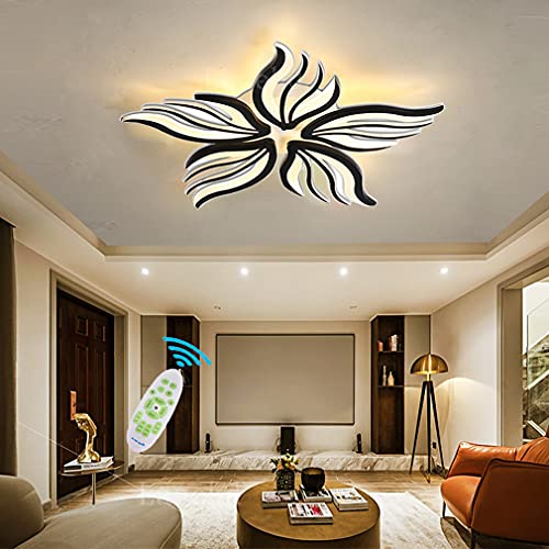 Moderne LED Schlafzimmer Deckenleuchte Dimmbar Wohnzimmerlampe Mit Fernbedienung Esszimmer Deckenlampe Esstischlampe Blume Designer Pendelleuchte für Flur Badezimme Landhaus Deko Decke Leuchten von Lanekd