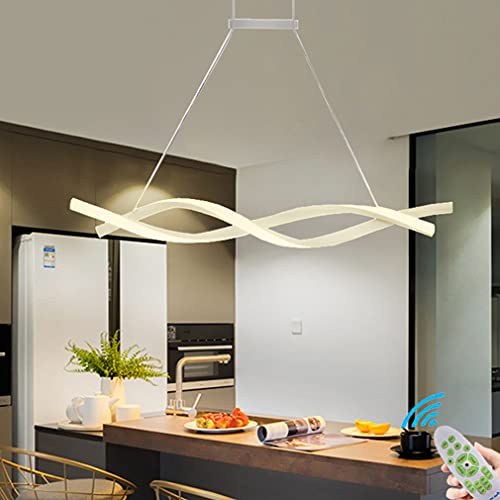 Pendelleuchte Esstischlampe LED Esszimmer Hängelampe Moderne Dimmbar Fernbedienung Bar Deko Hängeleuchte Decke Höhenverstellbar Pendellampe für Wohnzimmer Schlafzimmer Hotel Innen Hänge-Leuchten von Lanekd