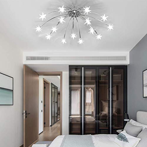 Wohnzimmerlampe LED Deckenleuchte Modern Rund Schlafzimmer Kronleuchter Esstisch Esszimmerlampe Hängelampe Küche Deckenlampe Chic Sternenhimmel Design Pendelleuchte Bad Cafe Kinderzimmer Hängend Lampe von Lanekd