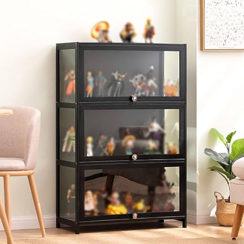 Laneryin Glasvitrine Stehend, Sammlervitrine, Vitrinenschrank, 3-Lagen Acryl Glasvitrine Staubdicht Für Wohnzimmer Schlafzimmer Büro Laneryin Glasvitrine Stehend, Sammlervitrine, Vitrinenschrank, 3-Lagen Acryl Glasvitrine Staubdicht Für Wohnzimmer Schlafzimmer Büro von Laneryin