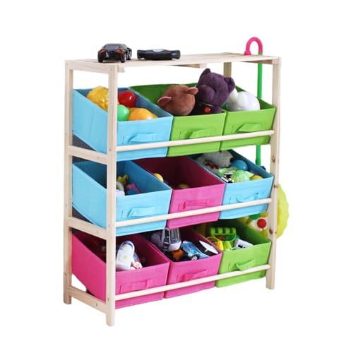 Laneryin Spielzeug-Organizer, Kinderspielzeug-Aufbewahrungsorganisator mit 9 abnehmbaren Stoffboxen, 3 Etagen Kinderregal für Babyspielzimmer Kinderzimmer Kleinkind Schlafzimmer Laneryin Spielzeug-Organizer, Kinderspielzeug-Aufbewahrungsorganisator mit 9 abnehmbaren Stoffboxen, 3 Etagen Kinderregal für Babyspielzimmer Kinderzimmer Kleinkind Schlafzimmer von Laneryin