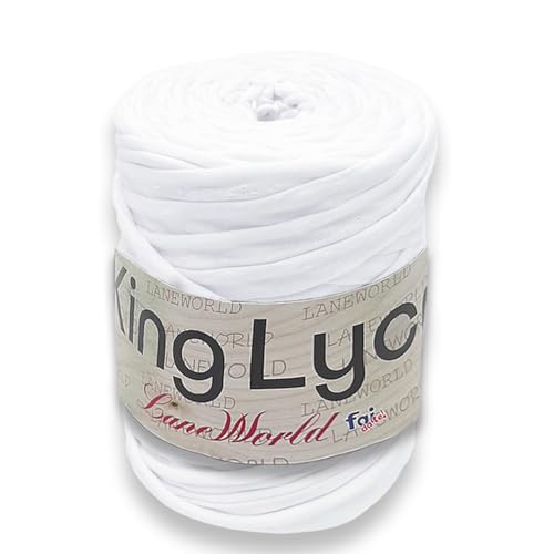 King LYCRA Baumwollband für Häkel-Taschen, 600-700 Gramm (3, KL33weiß) von Laneworld
