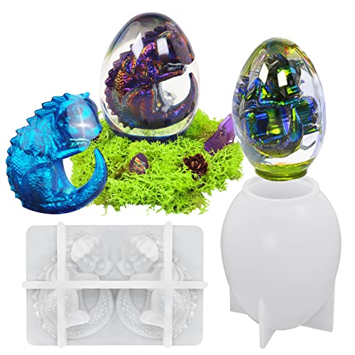 3D-Drachenei-Silikonharz-Gießform-Set, eiförmige Epoxidformen, Kristall-Lava-Drachenei-Fondantform für Heimwerker, Ornamente, DIY-Kuchendekoration 3D-Drachenei-Silikonharz-Gießform-Set, eiförmige Epoxidformen, Kristall-Lava-Drachenei-Fondantform für Heimwerker, Ornamente, DIY-Kuchendekoration von Lanfly