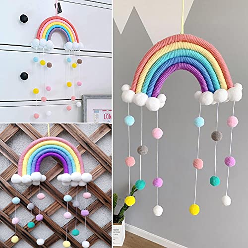 Woven Makramee Regenbogen Wandbehang Home Decoration Boho Room Decor Handgewebte Tapisserie Kinder Wand Dekoration von Lanfly