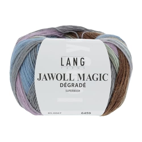 LANG YARNS Jawoll Magic Dégradé - Farbe: Braun/Grau/Lila (0067) - 100 g / ca. 400 m Wolle von Lang Yarns