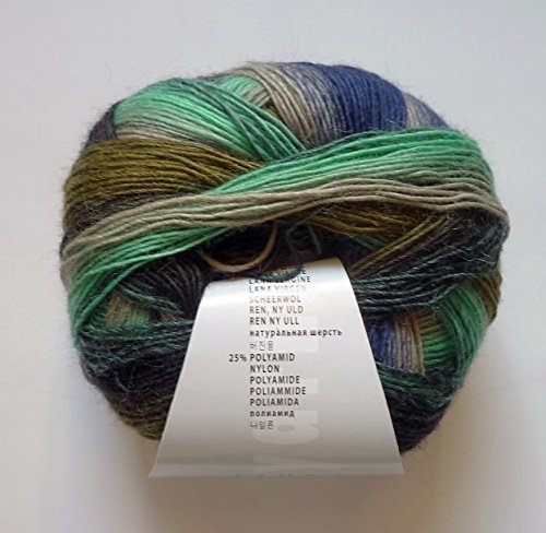 LANG YARNS Jawoll Magic Dégradé - Farbe: Mint/Beige/Schwarz/Olive (0058) - 100 g / ca. 400 m Wolle von Lang Yarns