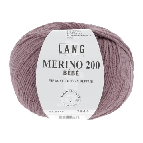 LANG YARNS Merino 200 Bébé - Farbe: Altrosa (0448) - 50 g / ca. 203 m Wolle von Lang Yarns