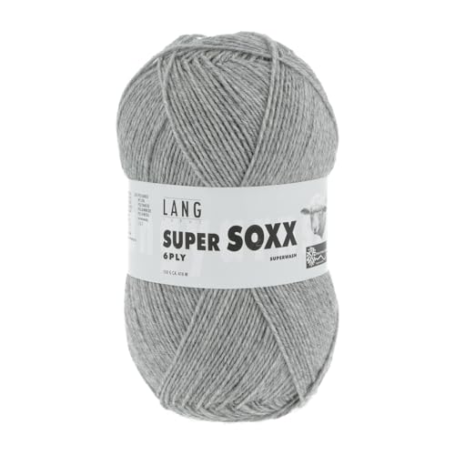 LANG YARNS Super Soxx 6-Fach/6-Ply - Farbe: Grau Melange (0003) - 150 g / ca. 410 m Wolle von Lang Yarns