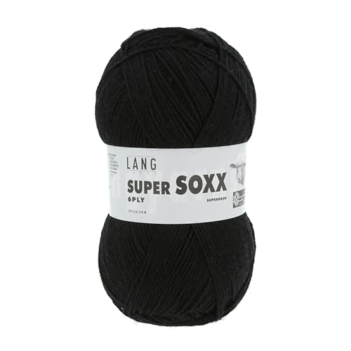 LANG YARNS Super Soxx 6-Fach/6-Ply - Farbe: Schwarz (0004) - 150 g / ca. 410 m Wolle von Lang Yarns