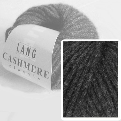 Lang Yarns - CASHMERE CLASSIC - Farbe 0007 Anthrazit - 100% Kaschmirwolle (25 Gramm – 1 Knäuel) von Lang Yarns