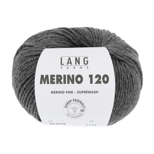 Merino 120 Superwash 0270 dunkelgrau melange von Lang Yarns